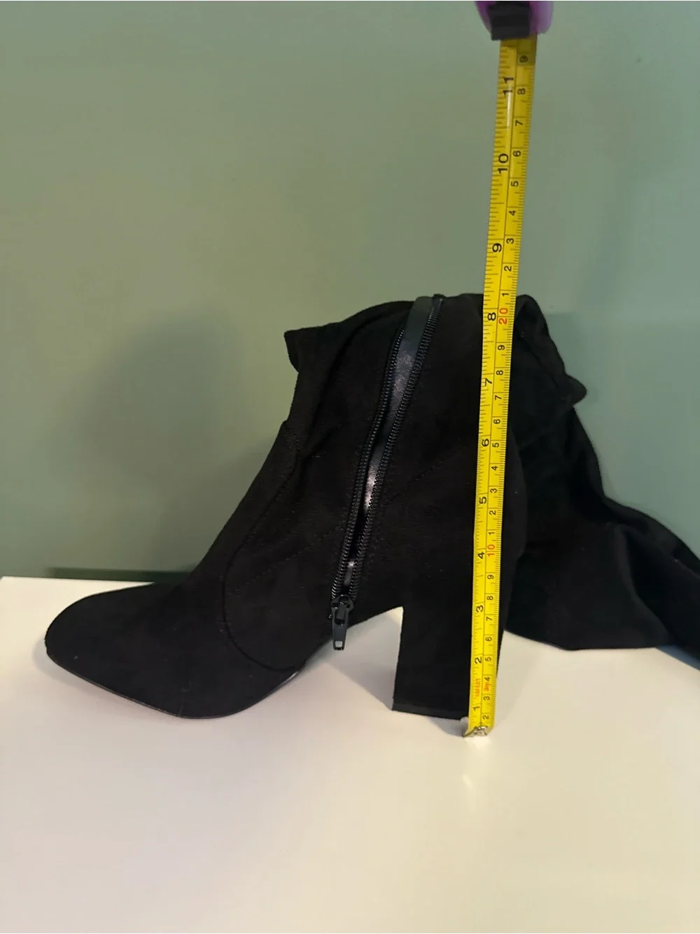 Unisa Black Over-the-Knee Square Toe Block Heel Women's Boots